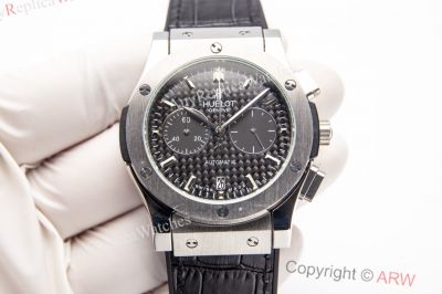 Replica Hublot Classic Fusion Chronograph Stainless Steel Black Dial Quartz Watch